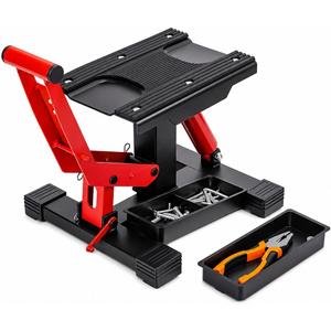 Motorcycle Lift Stand 1000 LBS with Removable Tool Tray, Hydraulic Lift | Adjustable Height Hoist Table with Extra Large and Non-Slip Platform for Dirt Bike, Motorcycle, E Bike & Motocross