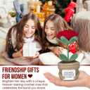 2 x Friendship Gifts for Women - Best Friend Birthday Gifts for Women - Handmade Crochet Roses, I Wish You Lived Next Door