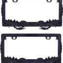 2PCS Car License Plate Frame American Standard License Plate Holder, Car License Plate Covers with Screws & Tools (Black-Scorpion, 12.65 * 6.5 * 3.85)