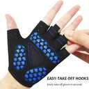 MOREOK Cycling Gloves - Youth Biking Gloves for Boys & Girls - Breathable, Anti-Slip, 3MM Gel Pad - Half Finger, Road & MTB, for Cycling/Training/Outdoor Sports (Medium, Blue)