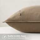 MIULEE Neutral Cream/Gray Linen Pillow Covers Pack of 2  Decorative Nautral Solid Throw Pillow Covers Soft Accent Boho Farmhouse Couch Pillowcases Modern Home Decors for Living Room Bed Sofa 18x18 Inch