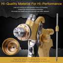 HVLP Spray Gun with 10Pcs 600ML Disposable Paint Cups, 4 Nozzles,1.4/1.7/2.0/2.5mm, Automotive Gravity Feed Paint Spray Gun Kit with Air Compressor Regulator for Auto (Gold)