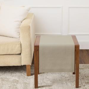 Solino Home Linen Table Runner 36 Inches - 100% Pure Linen Vintage Khaki Table Runner 14 x 36 Inch Ideal for Dresser and Coffee Tables, Summer - Fete