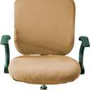 Office Chair Cover Water Resistant- Split Protective & Stretch Jacquard Elastic Universal Slipcover for Desk Task Chair, Computer Rotating Chair, Armless Chair (Camel)