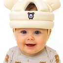 Baby Head Protector for Crawling Walking, Infant Helmet with Foam Bumpers, Adjustable Baby Helmet for Crawling Walking, Toddler Helmet - Head Protector for Baby Walking 12-36 Months. (Beige)