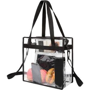 BAGAIL Clear Bags 12x6x12 Stadium Approved Clear Tote Bag with Zipper Closure Crossbody Shoulder Bag with Adjustable Strap BAGAIL Clear Bags 12x6x12 Stadium Approved Clear Tote Bag with Zipper Closure Crossbody Shoulder Bag with Adjustable Strap