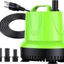 Fountain Submersible Water Pump - 330 GPH, 25W with 3 Nozzles - Steady Flow and Low Noise - Portable Submersible Pond Pump, Aquariums, Fish Tanks, Hydroponic Systems