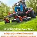 2 PCS 11x4.00-5 Flat Free Tires and Wheel, 11x4-5 Smooth Tire with Solid Polyurethane, 3.4"-4.8" Centered Hub, 3/4"& Extra 5/8" Bearings,11x4.00-5 Tire Zero Turn Mowers and Riding Lawn Mower, 350lbs