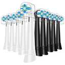 10 Pcs IO Replacement Heads Compatible with Oral B IO 2/3/4/5/6/7/8/9/10/Deep Clean Series Electric Toothbrushs, Toothbrush Heads with Medium Bristles Compatible with Oral B IO (Black/White)