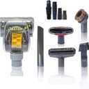 Household Cleaning Kit Vacuum Cleaner Accessories & Air Driven Pet Upholstery Turbo Brush Vacuums Nozzle Tool Pet Attachment Swivel Head with 35mm to 32mm Vacuum Attachment Adapter for Shark Miele