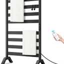Heated Towel Racks for Bathroom Freestanding & Wall Mounted, WiFi-Enable Electric Towel Warmer Rack, Extra-Wide Heating Area Fast Heating with Timer & Temperature Control, 8 Bars, Matte Black
