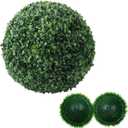 Artificial Boxwood Balls,1 Pcs Artificial Plant Topiary Ball,UV Resistant Decorative Greenery Sphere,Faux Boxwood Decorative Balls for Balcony,Garden,Green Plant Balls,Wedding Decor (14 in)