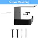 Toilet Paper Holder with Phone Shelf, Matte Black Toilet Paper Holder Wall Mount, Rustproof Stainless Steel Bathroom Storage (Metal)