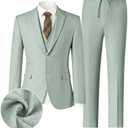 Retro Linen Boys Suit Slim Fit 5 Piece Sets Kids Wedding Outfit Linen Suits Casual Drawstring Tuxedo Set for Boy (S)