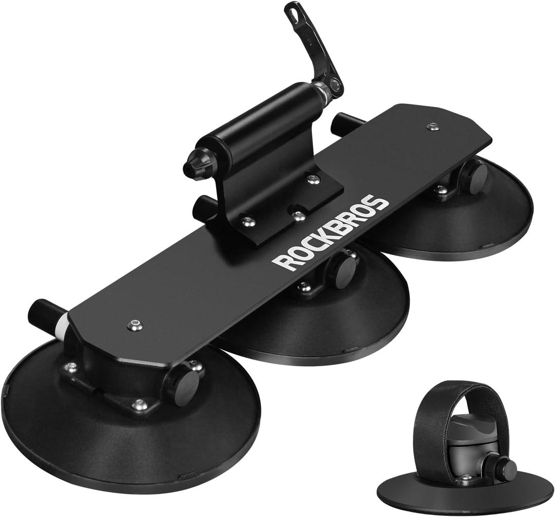ROCKBROS Suction Cup Bike Rack for Car Roof Top Sucker Bike Rack Quick Release Aluminium Alloy Bike Carrier with Sucker for 1 Bike
