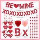 Pre-Strung Valentines Day Decorations, Red BE Mine XO Valentine's Banner,Heart Garlands & Hanging Swirls & Heart Honeycomb for Party Supplies, Valentines Decor Home Anniversary Wedding Bedroom
