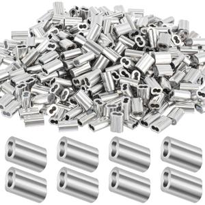Yaocom 200 Pcs 3/32" Aluminum Crimping Loop Sleeve Cable Crimp Ferrules Wire Rope Sleeves for Diameter Wire Rope and Cable Line Ends