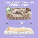 LE SURE Cute Dog Beds Large Sized Dog, Orthopedic Waterproof Large Pet Bed with Sides, High Back Non-Slip Bottom and Egg-Crate Foam Pet Couch Sofa with Washable Removable Cover, Hazel