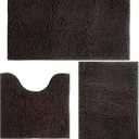 Bathroom Rugs Sets 3 Piece Non Slip,Bath Rugs with PVC Backing Bath Carpet,Bathroom Rug Washable,Absorbent,Plush Carpet Mats,Bath Mats for Bedroom, Kitchen,Tub,Home Decor Coffee (16x24"+20x20"U shape+20x32")