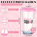 Bokon 12 Pcs Breast Cancer Awareness Cups Bulk 24 oz Reusable Party Favors Cup with Lids and Straws Breast Cancer Awareness Accessories for Charity Event Women Party Supplies(Pink)