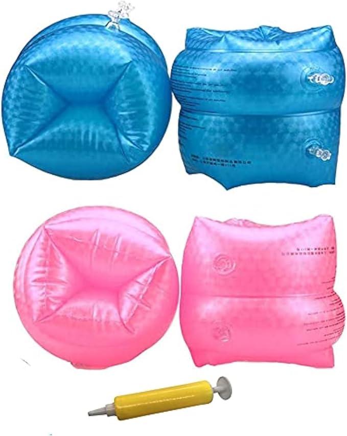 Arm Floaties for Adults, Pool Floats for Kids 6-12yrs Arm Bands Inflatable Swimmies Swim Rings, PVC Swim Arm Floaties Swim Arm Bands Water Wings Floater Sleeves Tube Armlets for Kids (Pack of 2, Pink, Blue)