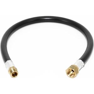 Flame King 24-inch Propane Thermo Plastic Hose Assembly, 3/8-inch ID, 3/8-inch MPT X 1/2-inch Female Flare, for RVs and Travel Trailers