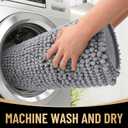 OLANLY Thick Small Bathroom Rugs 24x16, Extra Soft Absorbent Chenille Bath Rugs, Rubber Backing, Machine Wash Dry, Bath Mats for Bathroom Floor, Tub and Shower, Home Decor Accessories, Grey
