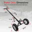 YOLANDO Trailer Dolly, Trailer Mover Dolly for Watercraft Small Boat Moving, 600LBS Capacity, 1-7/8 Hitch Ball with 12 Solid Tires, Black Powder Coated Steel