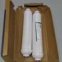 Membrane Solutions T33 Inline Water Filter, 2-Pack 1/4" Quick-Connect Replacement Cartridges for Refrigerator & Ice Maker, Post-Carbon Filter for Reverse Osmosis Systems, Push-to-Connect