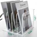 4 Vertical Compartments File Holder, Clear Acrylic Desk Organizer and Storage Bins Holding for Magazines, Binders, Notebooks, Envelopes, Multi-purpose Document Organizer for Home Office