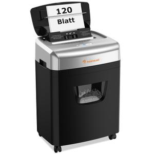 Bonsaii 120 Sheets Automatic Feed Paper Shredder, P-4 Shredder, Extremely Quiet with 62 dB, 23 Litre Reservoir and 4 Wheels, Autofeed Micro Cutting Chipper for Office (C233-B)