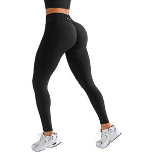 BRXL Butt Lifting Workout Leggings for Women Tummy Control High Waist Seamless No Front Seam Gym Yoga Running Leggings Black XS