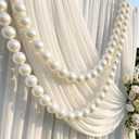 Canlierr 2 Pcs 6.5ft Wedding Giant Pearl Garland Decorations 60mm Large Faux Bead Garland with Hook for Ceremony Photo Booth Outdoor Proposal Scene Garden Beach Party Decor (Ivory White, Simple)
