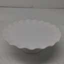 White Cake Stand, 10 Inch Cake Stands for Tea Party, Round Dessert Stand, Small Cake Plate Cupcake Stand for Dessert Table Display, Ruffle Trim