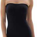 SHAPERX Strapless Shortie Bodysuit for Women Tummy Control Shapewear Seamless Sculpt Body Shaper with Removable Straps, L/XL
