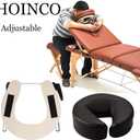 HOINCO Massage Headrest - Aluminum Adjustable U-Shaped Pillow for Bed & Face Cradle - Beauty Spa Equipment, Aluminum set