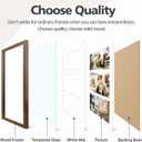 Golden State Art Three 5x7 Collage Picture Frame - Solid Wood with Tempered Glass - Multi Picture Frame Display Three 5x7 Photos with Mat - or One 9x18 Frame Without Mat for Wall Decor, Brown