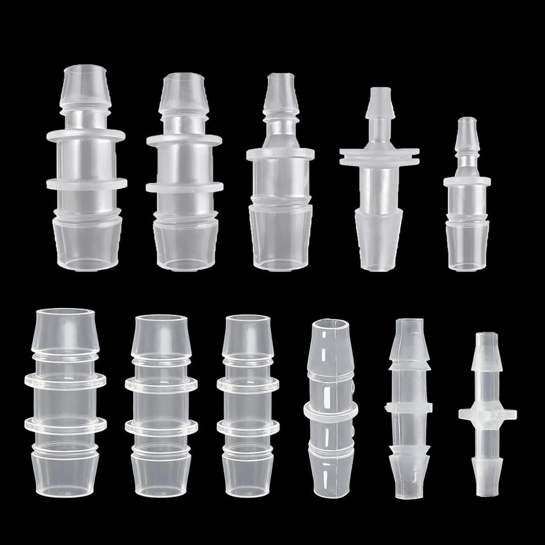 Hose Barb Fittings22 Pcs Hose Barb Fittings Assortment,11 Sizes of Equal and Unequal Barbed Hose Fittings, Pipe Connectors, Joint Splicers, and Menders for Aquarium, Household, Fuel, Gas, Liquid, Air Hose Repair