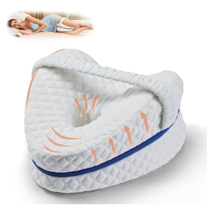 BEAUTRIP Knee Pillows for Side Sleepers Premium Memory Foam Wedge Leg Pillow Cushions Support with Washable Cover for Sciatica Back Hip Joint Knee Pain Relief (BM67USWhite)