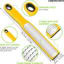 2 x Urbanstrive Zester Grater with Handle, Lemon Zester Cheese Grater for Kitchen Stainless Steel, Graters for Parmesan Cheese Garlic Nutmeg Chocolate Fruits Vegetables Ginger, Fine, Yellow