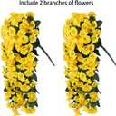 HyeFlora Artificial Fake Hanging Flowers Plants for Outdoor Outside Spring Decoration, 2PCS Faux Silk UV Resistant Look Real Yellow Morning Glory Trailing Vines for Home Planter Porch Patio Balcony