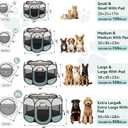 Siedihit Puppy Playpen for Large Dog Cat, Dogs Tent Crate Cage Indoor/Outdoor, Portable Pop Up Dog Kennel with Carrying Bag for Rabbits, Removable Top (Grey with Pad, Large)