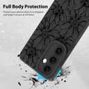 MZELQ for Samsung Galaxy S24 Fe Case, Silicone Black Floral Flowers Sunflowers Cute Pattern, Camera Protection Soft Slim Phone Case for Girls Women -Black