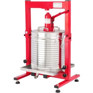7.93 Gallon / 30L Mosakar Hydraulic Fruit Press. 3 Ton Pressure. Parts contact with Juice are AISI 304 Stainless Steel. Home Use Grape Apple Wine Cider Juice Press
