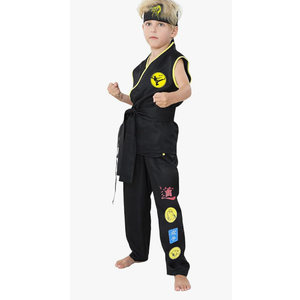 Costume Karate Dress Up Uniform With Headband Belt Pretend Play Halloween Party Cosplay Outfit for Kids
