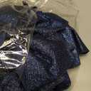 DEEKA 12 PCS 7" Large Glitter Cheer Bows Shiny Cheer Hair Bows Ponytail Holder Handmade for Cheerleader Girls Softball Sports -Navy Blue