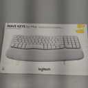 Logitech Wave Keys Wireless Ergonomic Keyboard with Cushioned Palm Rest, Comfortable Natural Typing, Easy-Switch, Bluetooth, Logi Bolt Receiver, for Multi-OS, Windows/Mac - Off White