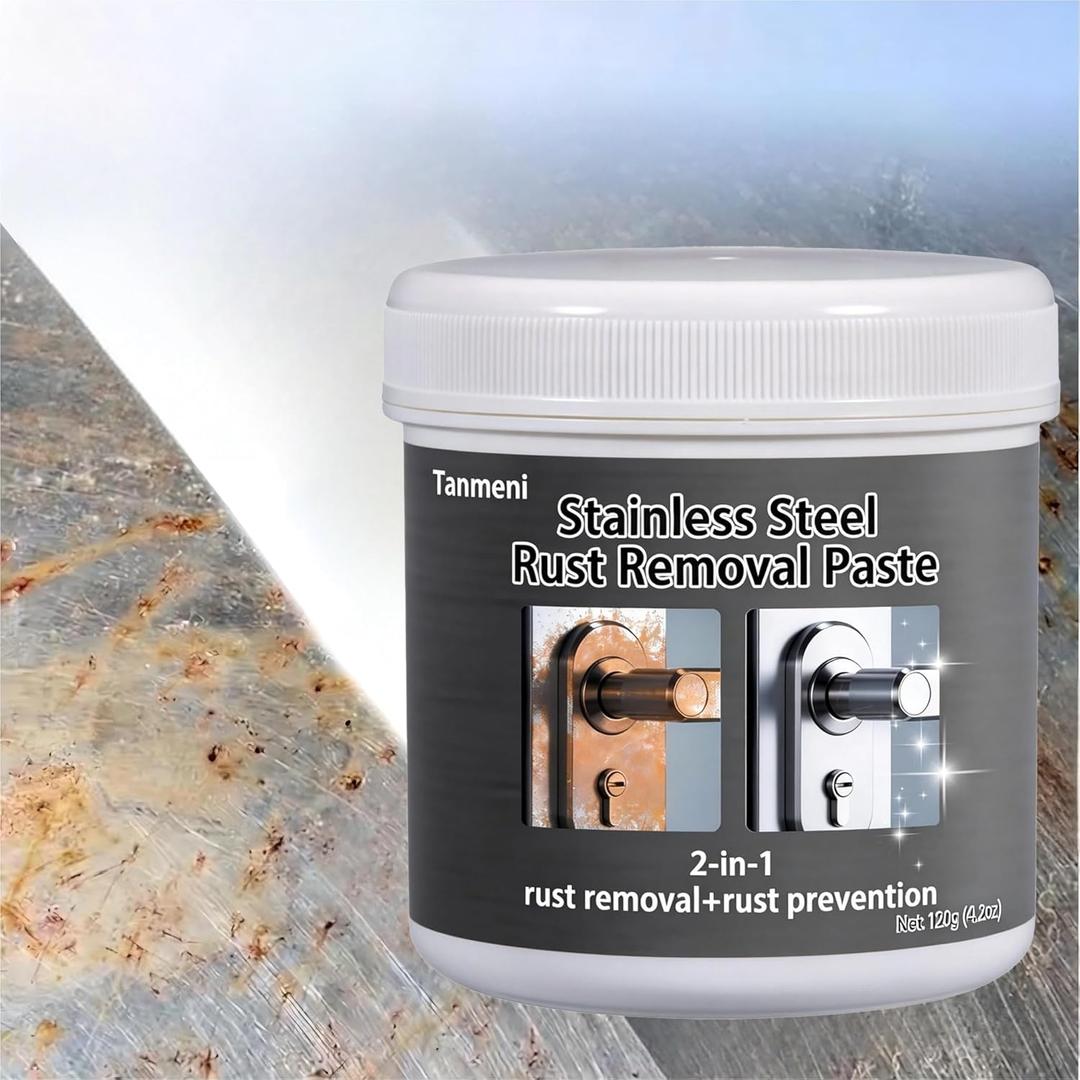 Stainless Steel Rust Stain Remover & Cleaner, Rust Spot Stain Remover for Stainless Steel Appliances and Furniture - Ideal for Grill, Fridge, Knife or Pan & more (75, Grams)