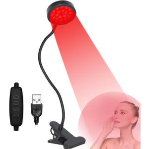 Red Light Therapy for Face and Body, 18 LEDs 660nm Red and 850nm Near Infrared LED Red Light Therapy Light with Angle Adjustable and Clip, Suitable for Body at Home Skin Care Pain Relief