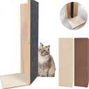 24" Tall Couch Corner Scratching Post with 3Pcs Replaceable Self-Adhesive Cat Scratching Post Carpet, Cat Scratch Pad Mat- Stylish Indoor Cat Scratcher Board Furniture Protector